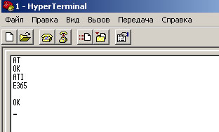 вид окна программы Hyper Terminal